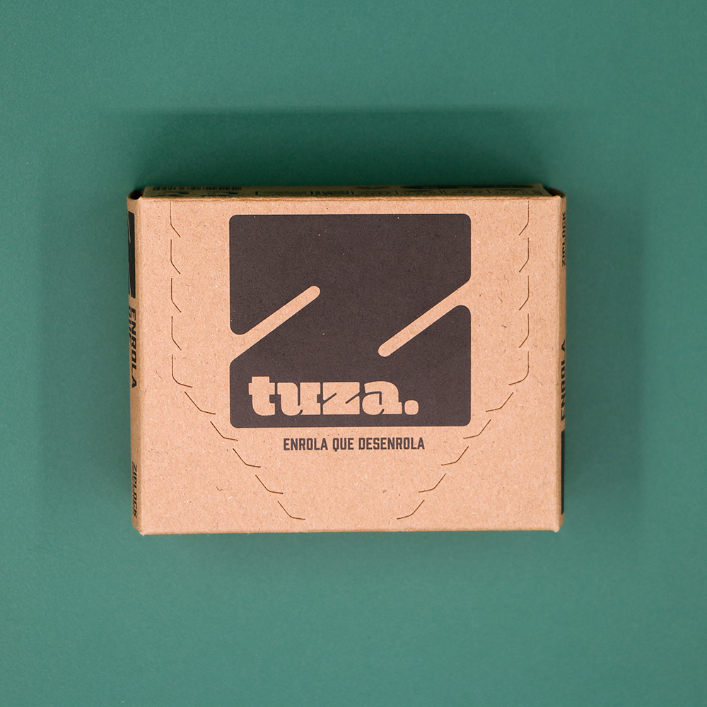 Display de sacos ziplock compostável TUZA — tampa vista de cima
