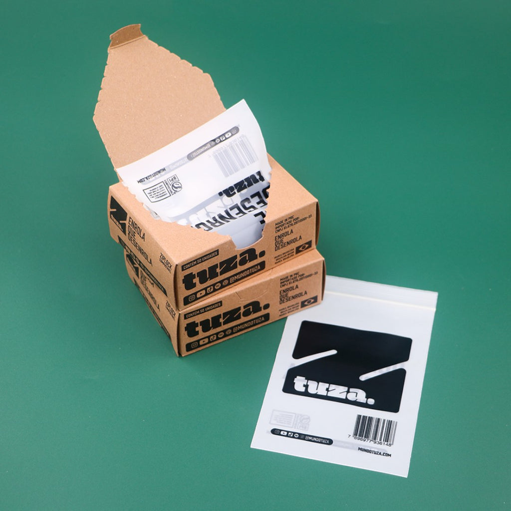 Display com 50 sacos ziplock compostável -Bioplástico compostável à base de amido de milho