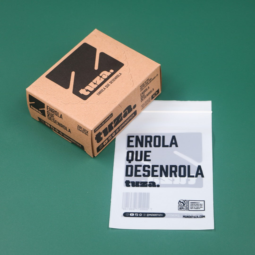 Display com 50 sacos ziplock compostável -Bioplástico compostável à base de amido de milho